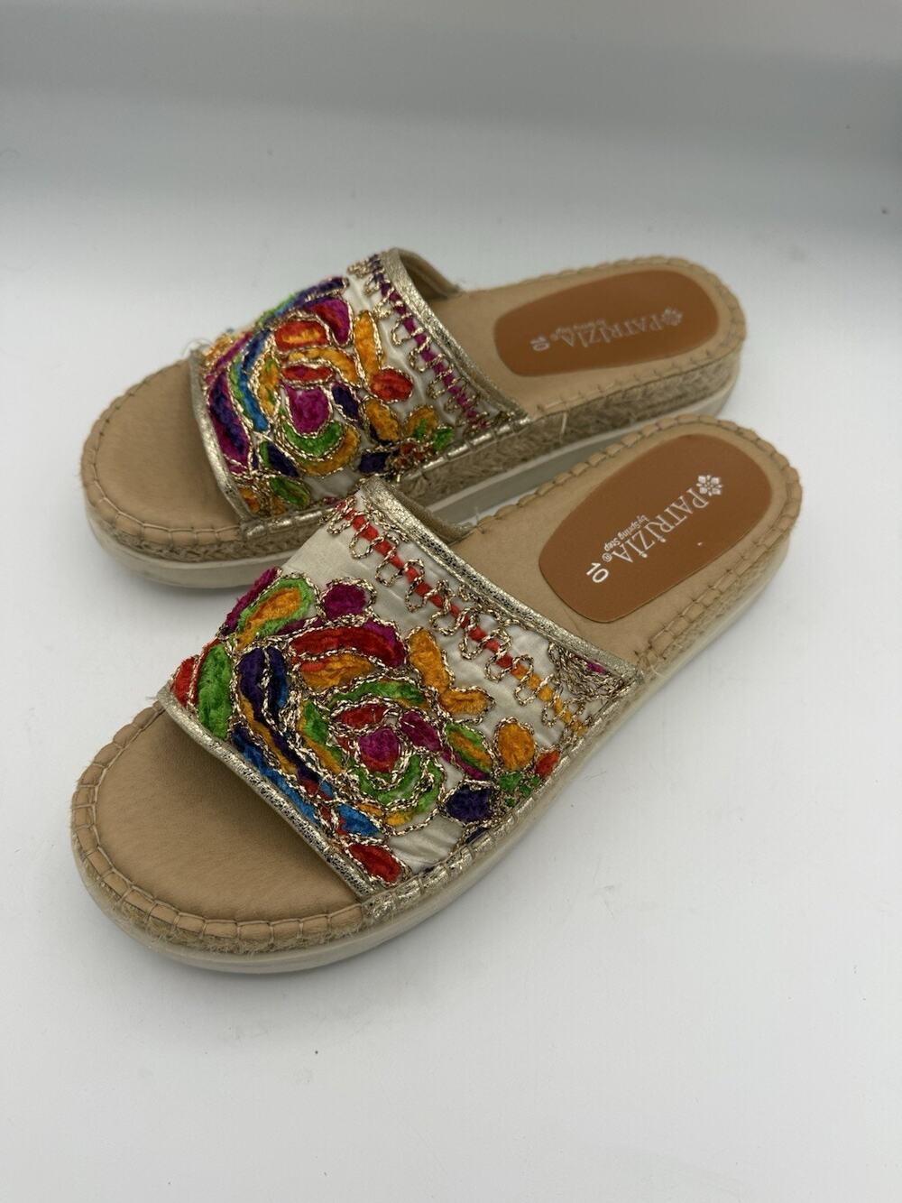 Patrizia By Spring Step Slip-On Embellished Embroidered Colorful Sz 10